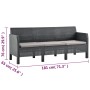 3-seater garden sofa with anthracite gray rattan PP cushions by vidaXL, Garden sets - Ref: Foro24-3067232, Price: 271,10 €, D...