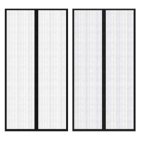 Cortina mosquitera para puerta 2 uds imán negro 210 x 100 cm de vidaXL, Mosquiteras para ventanas - Ref: Foro24-40920, Precio...