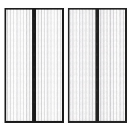 Cortina mosquitera para puerta 2 uds imán negro 210 x 100 cm de vidaXL, Mosquiteras para ventanas - Ref: Foro24-40920, Precio...