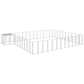 Silver kennel 37.51 m² steel by vidaXL, Dog kennels and fences - Ref: Foro24-3082248, Price: 627,48 €, Discount: %