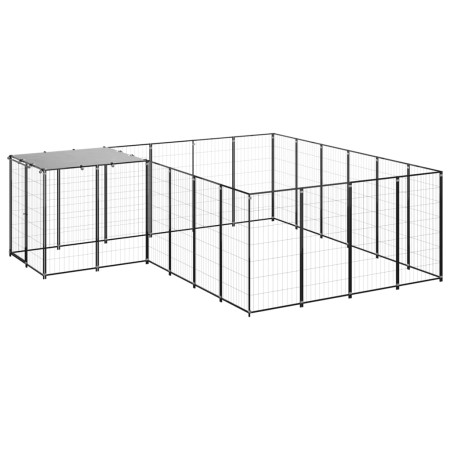 Schwarzer Zwinger 8,47 m² Stahl von vidaXL, Hundehütten und Zäune - Ref: Foro24-3082212, Preis: 380,94 €, Rabatt: %