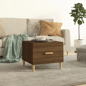 Mesa de centro madera contrachapada roble marrón 50x50x40 cm de vidaXL, Mesas de centro - Ref: Foro24-817535, Precio: 34,17 €...