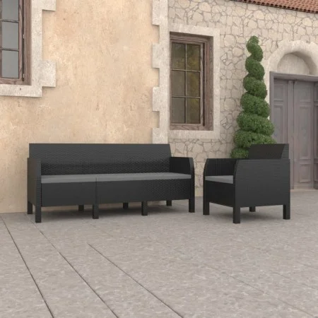 Gartenmöbel-Set 2 Stück anthrazitgraue PP-Rattankissen von vidaXL, Gartensets - Ref: Foro24-3079677, Preis: 353,39 €, Rabatt: %