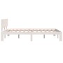 Small double bed frame white solid wood 120x190cm by vidaXL, Beds and slatted bases - Ref: Foro24-810466, Price: 138,65 €, Di...
