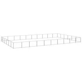 Perrera plateada 60 m² acero by vidaXL, Dog kennels and fences - Ref: Foro24-3082178, Price: 507,99 €, Discount: %
