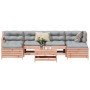 Juego de sofás de jardín 7 pzas madera maciza de abeto Douglas