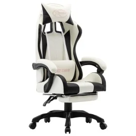 Gaming-Stuhl mit Fußstütze aus schwarzem und weißem Kunstleder von vidaXL, Bürostühle - Ref: Foro24-287995, Preis: 156,21 €, ...