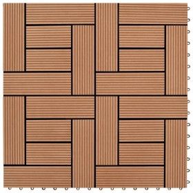 Brown WPC porch tile 11 units 30x30 cm by vidaXL, Floors and carpets - Ref: Foro24-41550, Price: 57,85 €, Discount: %
