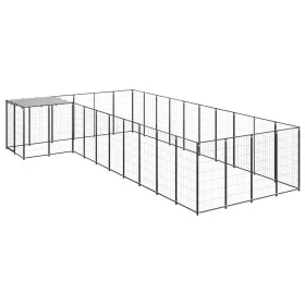 Black dog kennel, 13.31 m² steel by vidaXL, Dog kennels and fences - Ref: Foro24-3082238, Price: 496,83 €, Discount: %