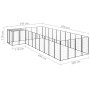 Zwinger schwarz 13,31 m² Stahl von vidaXL, Hundehütten und Zäune - Ref: Foro24-3082238, Preis: 504,68 €, Rabatt: %