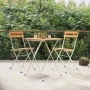 Klappbare Cafeteriastühle, 2 Stück, Stahl und massives Akazienholz von vidaXL, Gartenstühle - Ref: Foro24-319974, Preis: 81,5...