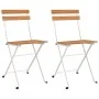 Klappbare Cafeteriastühle, 2 Stück, Stahl und massives Akazienholz von vidaXL, Gartenstühle - Ref: Foro24-319974, Preis: 81,5...