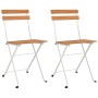 Klappbare Cafeteriastühle, 2 Stück, Stahl und massives Akazienholz von vidaXL, Gartenstühle - Ref: Foro24-319974, Preis: 82,9...
