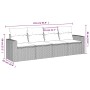 Set de sofás de jardín 4 pzas y cojines ratán sintético marrón