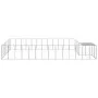 Silver kennel 22.99 m² steel by vidaXL, Dog kennels and fences - Ref: Foro24-3082223, Price: 516,25 €, Discount: %