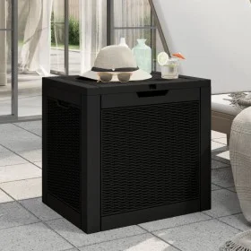 Black polypropylene garden storage box 55.5x43x53 cm by vidaXL, Outdoor storage boxes - Ref: Foro24-364178, Price: 77,11 €, D...