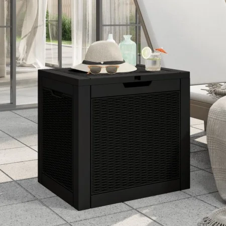 Black polypropylene garden storage box 55.5x43x53 cm by vidaXL, Outdoor storage boxes - Ref: Foro24-364178, Price: 77,11 €, D...