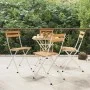 Klappbare Cafeteria-Stühle 4 Stück Stahl und massives Akazienholz von vidaXL, Gartenstühle - Ref: Foro24-319975, Preis: 137,6...