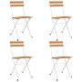 Folding café chairs 4 units steel and solid acacia wood by vidaXL, Garden chairs - Ref: Foro24-319975, Price: 139,49 €, Disco...