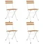 Klappbare Cafeteria-Stühle 4 Stück Stahl und massives Akazienholz von vidaXL, Gartenstühle - Ref: Foro24-319975, Preis: 137,6...