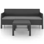 Set de muebles de jardín 2 pzas cojines PP ratán gris antracita by vidaXL, Garden sets - Ref: Foro24-3079668, Price: 311,42 €...
