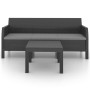 Set de muebles de jardín 2 pzas cojines PP ratán gris antracita by vidaXL, Garden sets - Ref: Foro24-3079668, Price: 318,84 €...