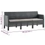 Set de muebles de jardín 2 pzas cojines PP ratán gris antracita by vidaXL, Garden sets - Ref: Foro24-3079668, Price: 311,42 €...