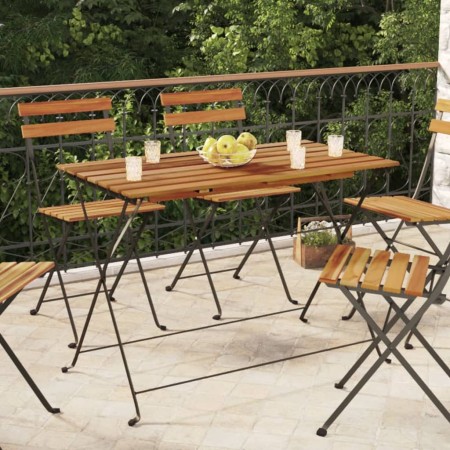 Klappbarer Couchtisch aus Akazienholz und Stahl, 100 x 54 x 71 cm von vidaXL, Gartentische - Ref: Foro24-319971, Preis: 88,77...