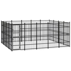 Outdoor steel dog kennel 18.43 m² by vidaXL, Dog kennels and fences - Ref: Foro24-3097983, Price: 954,23 €, Discount: %