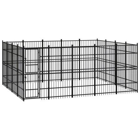 Outdoor steel dog kennel 18.43 m² by vidaXL, Dog kennels and fences - Ref: Foro24-3097983, Price: 954,23 €, Discount: %