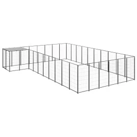 Schwarzer Zwinger 19,36 m² aus Stahl von vidaXL, Hundehütten und Zäune - Ref: Foro24-3082239, Preis: 532,16 €, Rabatt: %