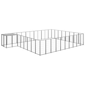 Schwarzer Zwinger 25,41 m² Stahl von vidaXL, Hundehütten und Zäune - Ref: Foro24-3082229, Preis: 628,46 €, Rabatt: %