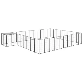 Schwarzer Zwinger 25,41 m² Stahl von vidaXL, Hundehütten und Zäune - Ref: Foro24-3082229, Preis: 618,69 €, Rabatt: %
