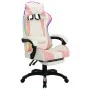 Gaming chair with RGB LED lights pink and white synthetic leather by vidaXL, Office chairs - Ref: Foro24-288014, Price: 195,1...