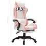 Gaming chair with RGB LED lights pink and white synthetic leather by vidaXL, Office chairs - Ref: Foro24-288014, Price: 195,1...