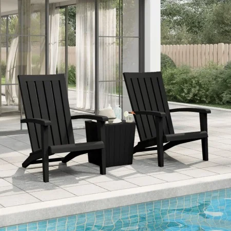 Sillas de jardín Adirondack 2 uds polipropileno negro de vidaXL, Sillas de jardín - Ref: Foro24-364167, Precio: 186,45 €, Des...