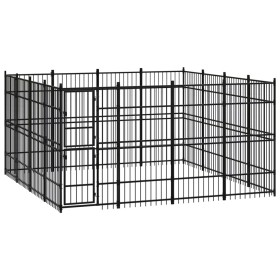 Steel outdoor kennel 14.75 m² by vidaXL, Dog kennels and fences - Ref: Foro24-3097982, Price: 853,73 €, Discount: %