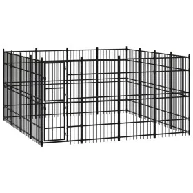 Steel outdoor kennel 14.75 m² by vidaXL, Dog kennels and fences - Ref: Foro24-3097982, Price: 853,73 €, Discount: %