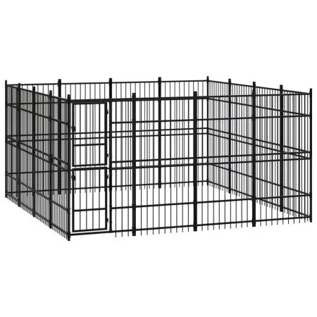 Steel outdoor kennel 14.75 m² by vidaXL, Dog kennels and fences - Ref: Foro24-3097982, Price: 853,73 €, Discount: %