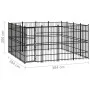 Steel outdoor kennel 14.75 m² by vidaXL, Dog kennels and fences - Ref: Foro24-3097982, Price: 853,73 €, Discount: %