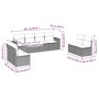 Set sofás de jardín 8 piezas y cojines ratán sintético marrón