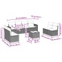 Set muebles jardín 9 pzas y cojines ratán sintético gris claro