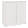 Armario auxiliar madera maciza de pino blanco 60x36x65 cm de vidaXL, Aparadores - Ref: Foro24-833098, Precio: 74,75 €