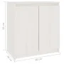 Beistellschrank aus massivem weißem Kiefernholz, 60 x 36 x 65 cm von vidaXL, Sideboards - Ref: Foro24-833098, Preis: 73,39 €,...