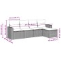 Set de sofás jardín y cojines 5 pzas ratán sintético gris claro