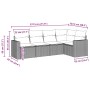 Set comedor de jardín 5 piezas y cojines ratán sintético marrón