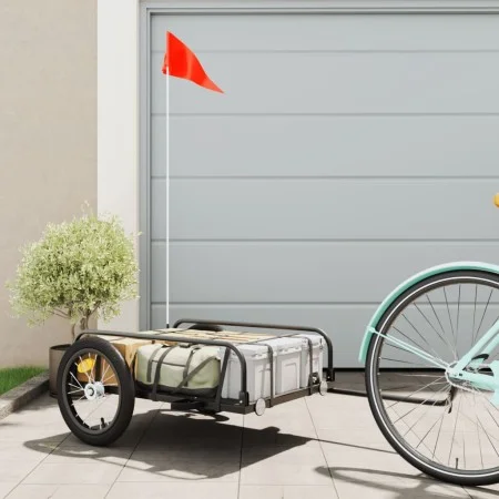 Bicycle trailer black iron 126x63x34 cm by vidaXL, Bicycle trailers - Ref: Foro24-94202, Price: 77,88 €, Discount: %