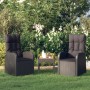 Sillas reclinables de jardín y cojines 2 uds ratán PE negro by vidaXL, Garden chairs - Ref: Foro24-46065, Price: 339,55 €, Di...