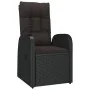 Sillas reclinables de jardín y cojines 2 uds ratán PE negro by vidaXL, Garden chairs - Ref: Foro24-46065, Price: 318,29 €, Di...