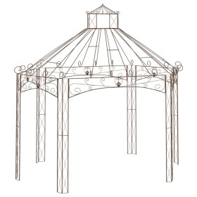 Antike braune Gartenpergola 400x258x378 cm aus Eisen von vidaXL, Zelte und Pavillons - Ref: Foro24-314000, Preis: 776,59 €, R...